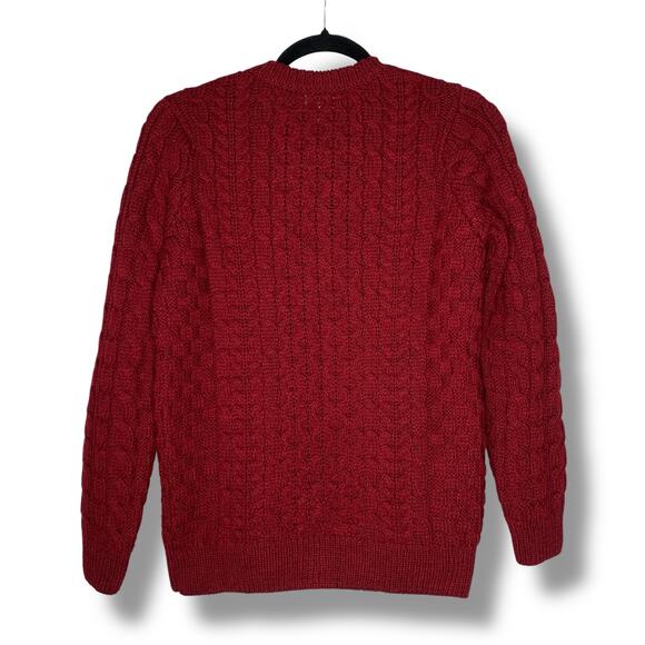 L.L. Bean Fisherman Cardigan 1912 Heritage Sweater Womens Size Small Red Ireland - Picture 5 of 8